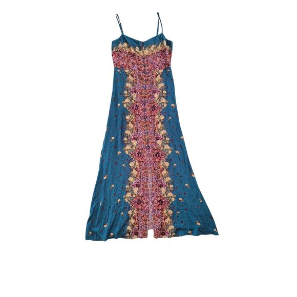Free People Dresses & Skirts - NWT Intimately Free People Morning Song Jade Teal Printed Boho Slip Dress Size L